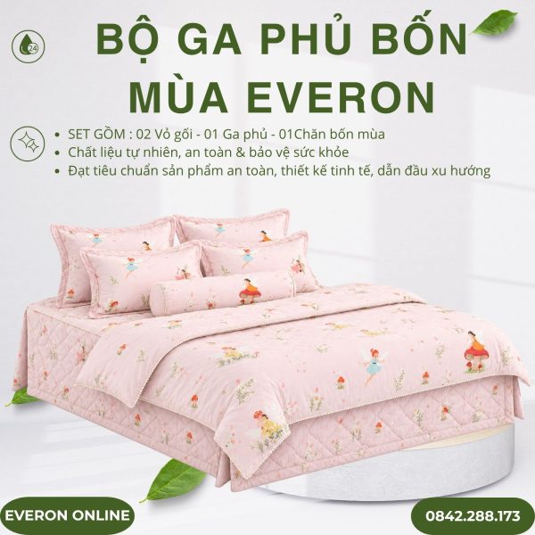 Bộ ga phủ bốn mùa Everon CPC27201 Elf Cotton Sateen BST Cutie