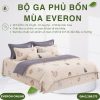 Bộ ga phủ bốn mùa Everon CPM25202 Mèo Vui Vẻ Modal Cotton BST Cutie