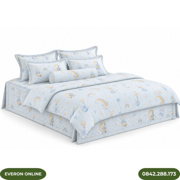 Bộ ga phủ bốn mùa Everon CPT26201 Vườn Thú Trên Mây Tencel