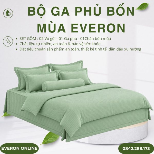 Bộ ga phủ bốn mùa Everon EPBC25025 cánh rừng hy vọng Bamboo BST Khu vườn tinh hoa