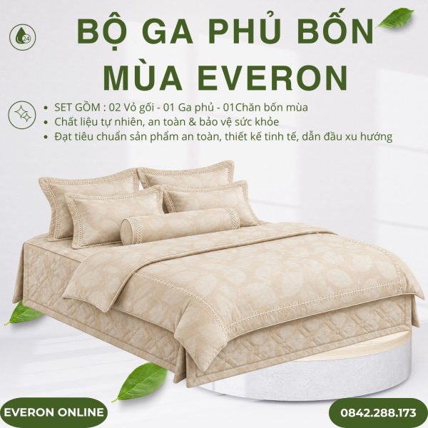 Bộ ga phủ bốn mùa Everon EPC27027 Beech Cotton BST Những mảnh êm