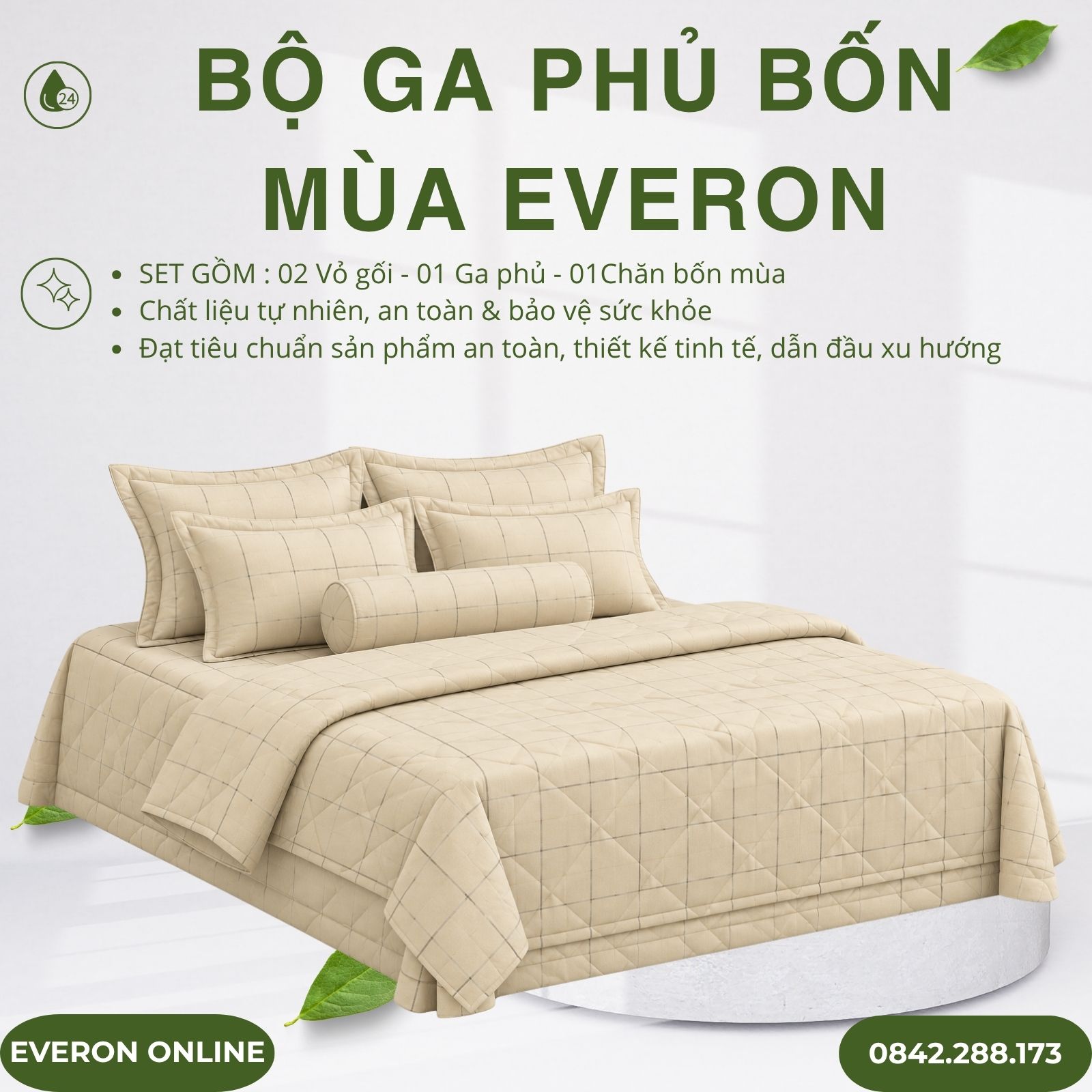 Bộ ga phủ bốn mùa Everon EPC27032 Saville Cotton BST Những mảnh êm Bộ ga phủ bốn mùa Everon EPC27032 Saville Cotton BST Những mảnh êm