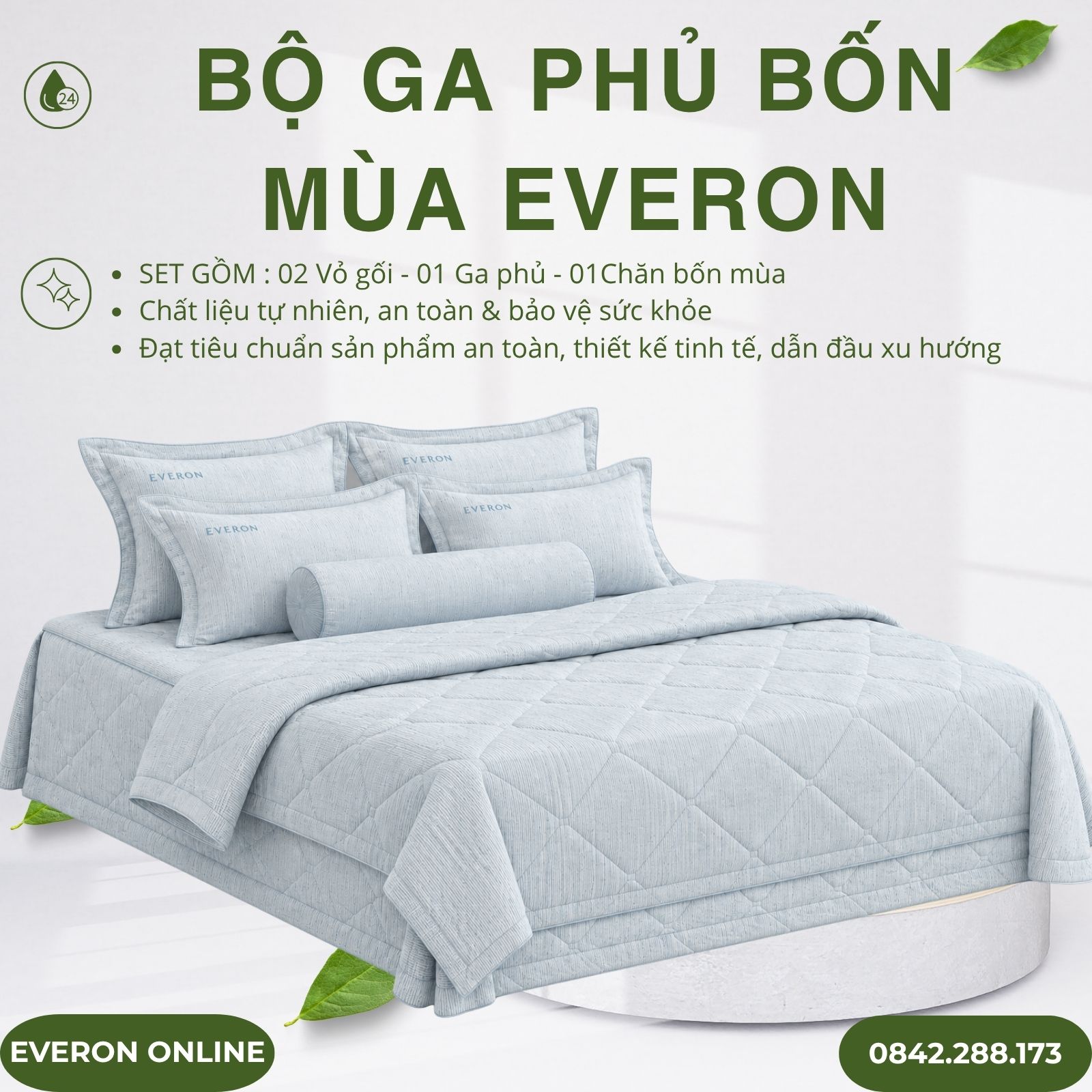 Bộ ga phủ bốn mùa Everon EPC27036 Coastal Tencel Blend BST Những mảnh êm Bộ ga phủ bốn mùa Everon EPC27036 Coastal Tencel Blend BST Những mảnh êm