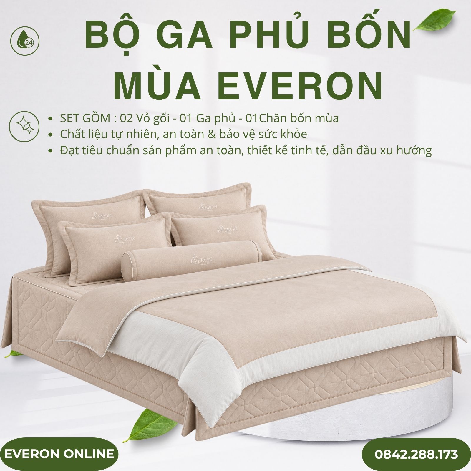 Bộ ga phủ bốn mùa Everon EPM25016 Tiếng vỗ về Modal Cotton BST Chân trời mới Bộ ga phủ bốn mùa Everon EPM25016 Tiếng vỗ về Modal Cotton BST Chân trời mới