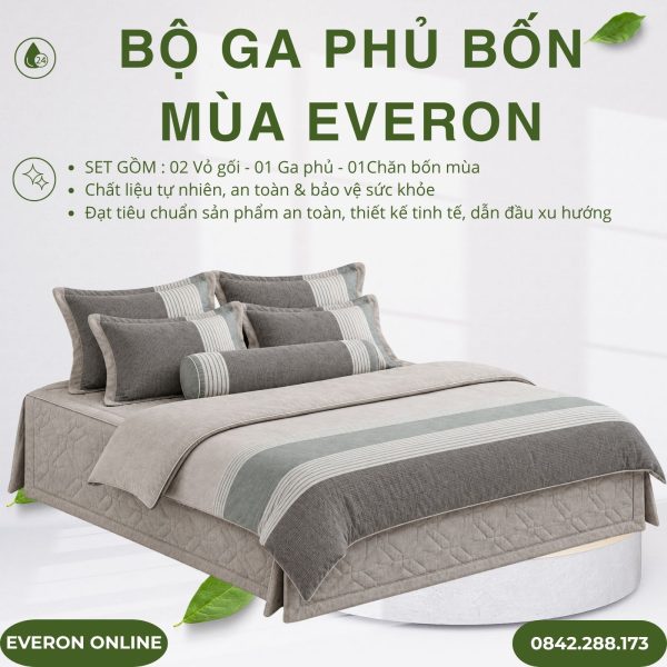 Bộ ga phủ bốn mùa Everon EPM25043 Dải Màu Mạnh Mẽ Modal Cotton BST Ever-on