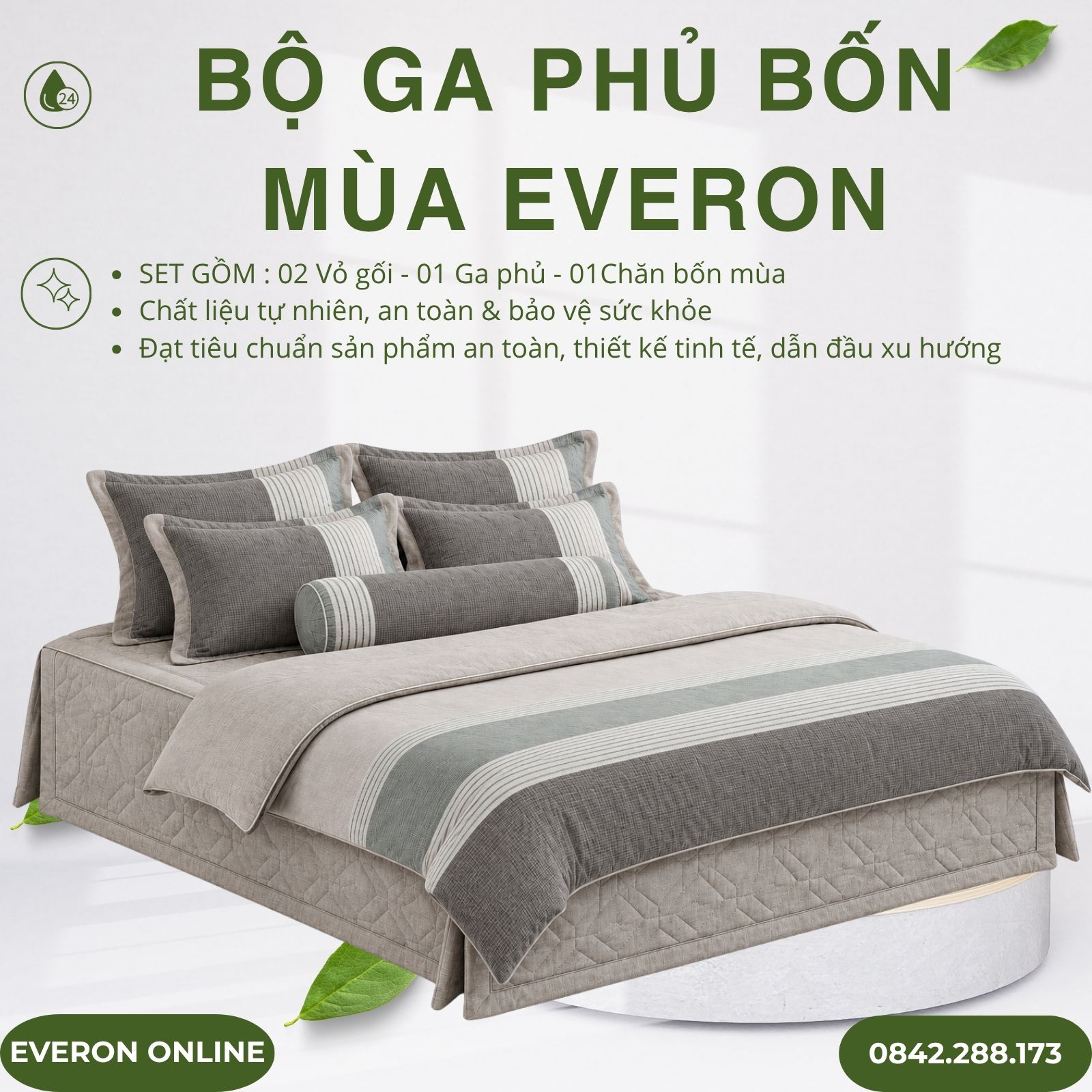 Bộ ga phủ bốn mùa Everon EPM25043 Dải Màu Mạnh Mẽ Modal Cotton BST Ever-on Bộ ga phủ bốn mùa Everon EPM25043 Dải Màu Mạnh Mẽ Modal Cotton BST Ever-on