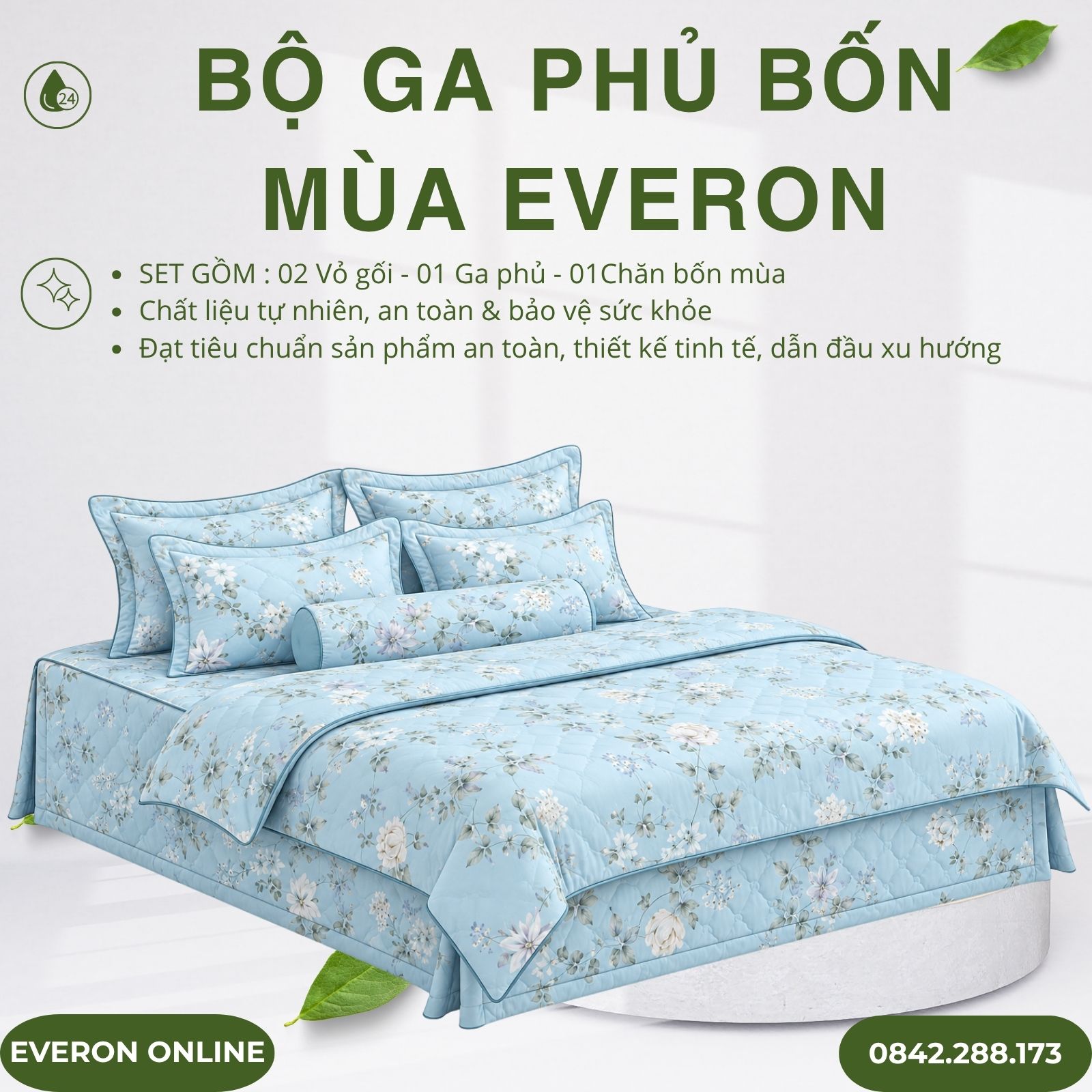 Bộ ga phủ bốn mùa Everon EPMOC27024 Dawn Modal Cotton BST Những mảnh êm Bộ ga phủ bốn mùa Everon EPMOC27024 Dawn Modal Cotton BST Những mảnh êm