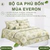 Bộ ga phủ bốn mùa Everon EPMOC27025 Lilies Modal Cotton BST Những mảnh êm