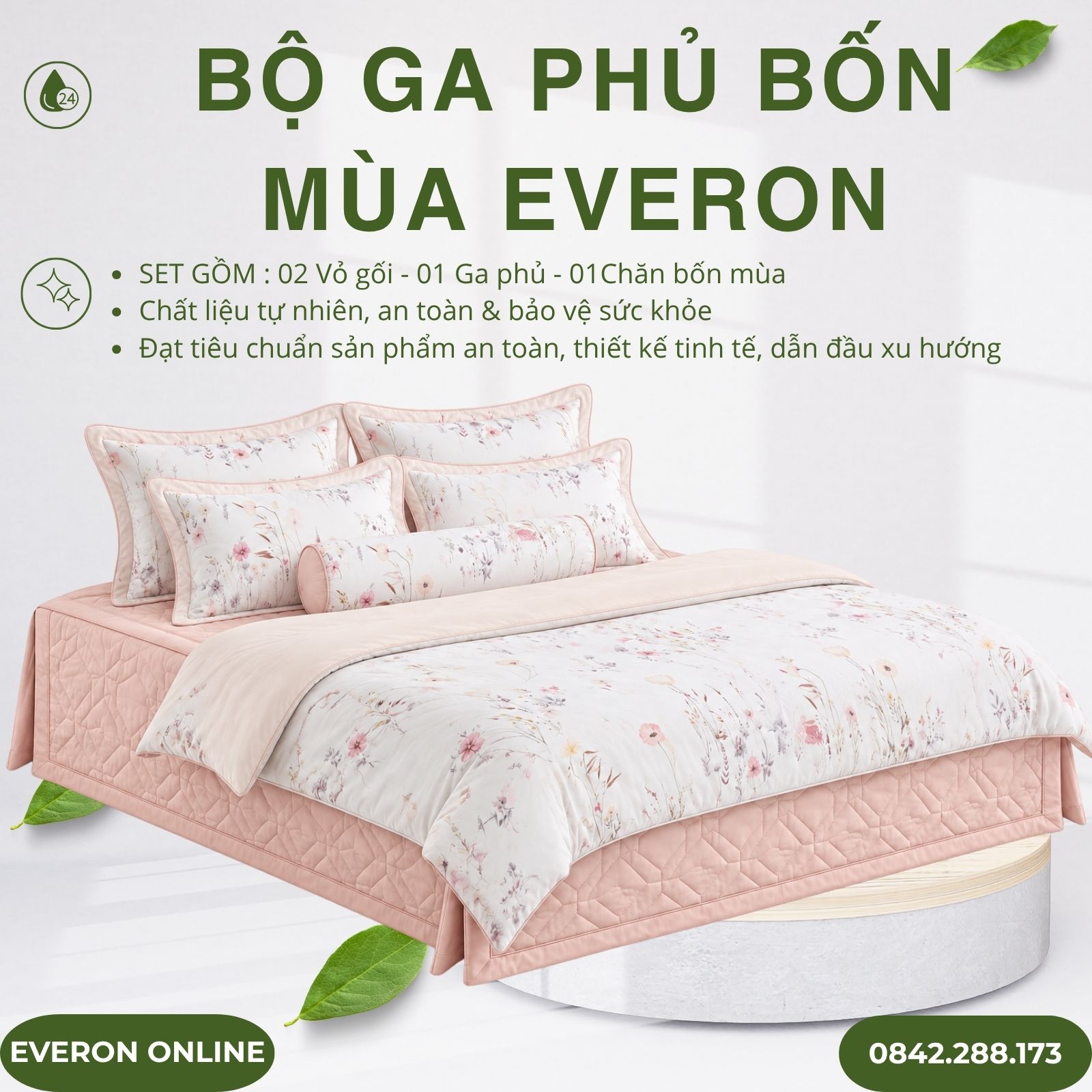 Bộ ga phủ bốn mùa Everon EPT25017 Mơ êm Tencel BST Khu vườn tinh hoa Bộ ga phủ bốn mùa Everon EPT25017 Mơ êm Tencel BST Khu vườn tinh hoa