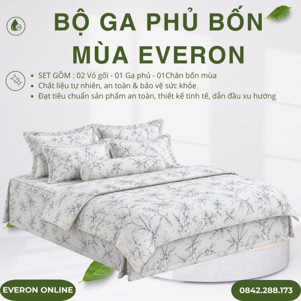 Bộ ga phủ bốn mùa Everon EPTC25036 Vườn Tươi Tốt Tencel Blend BST Ever-on