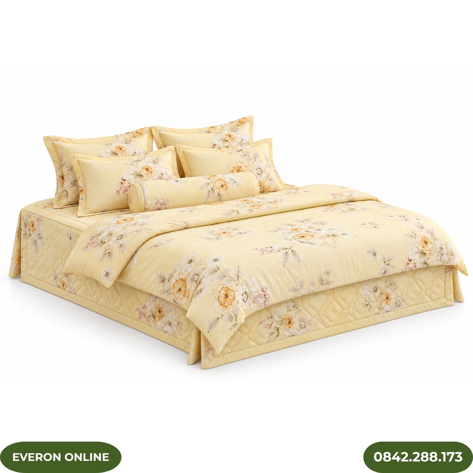 Bộ ga phủ bốn mùa Everon EPTC26018 Muôn hoa vàng Tencel Blend