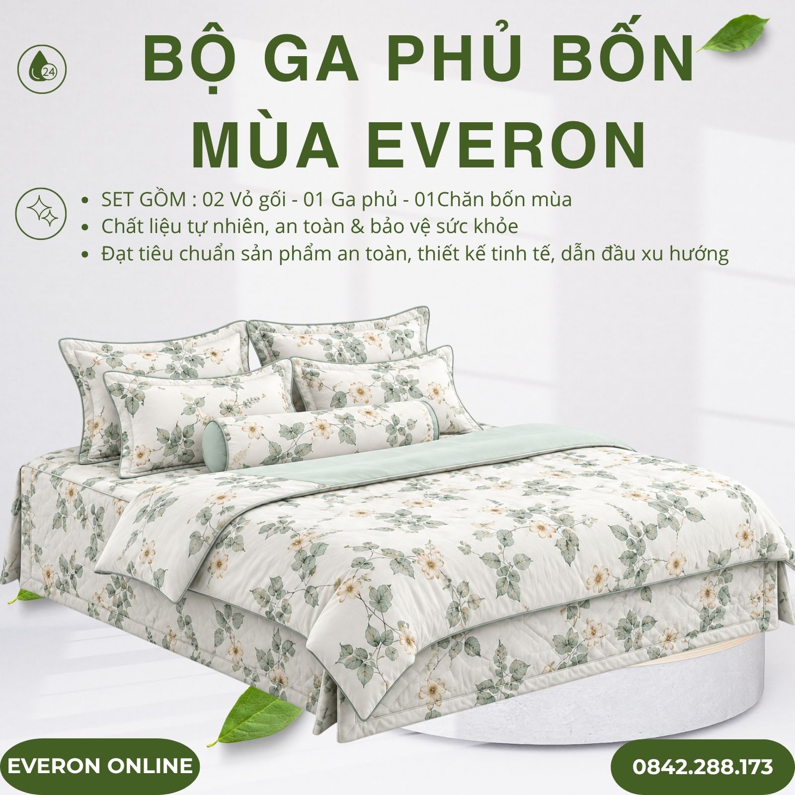 Bộ ga phủ bốn mùa Everon EPTMC27022 Citrus Tencel Modal Cotton BST Những mảnh êm Bộ ga phủ bốn mùa Everon EPTMC27022 Citrus Tencel Modal Cotton BST Những mảnh êm