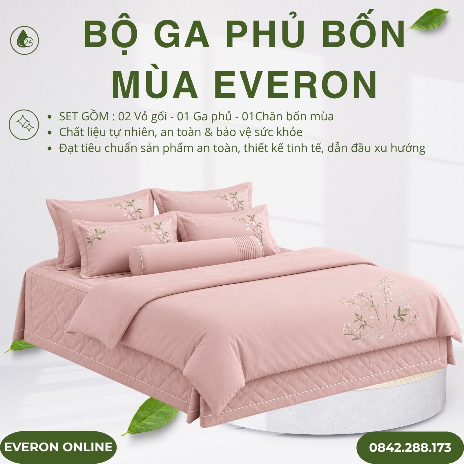 Bộ ga phủ bốn mùa Everon ESM26004 Đồng ca hoa cỏ Modal BST Đơm hoa Bộ ga phủ bốn mùa Everon ESM26004 Đồng ca hoa cỏ Modal BST Đơm hoa