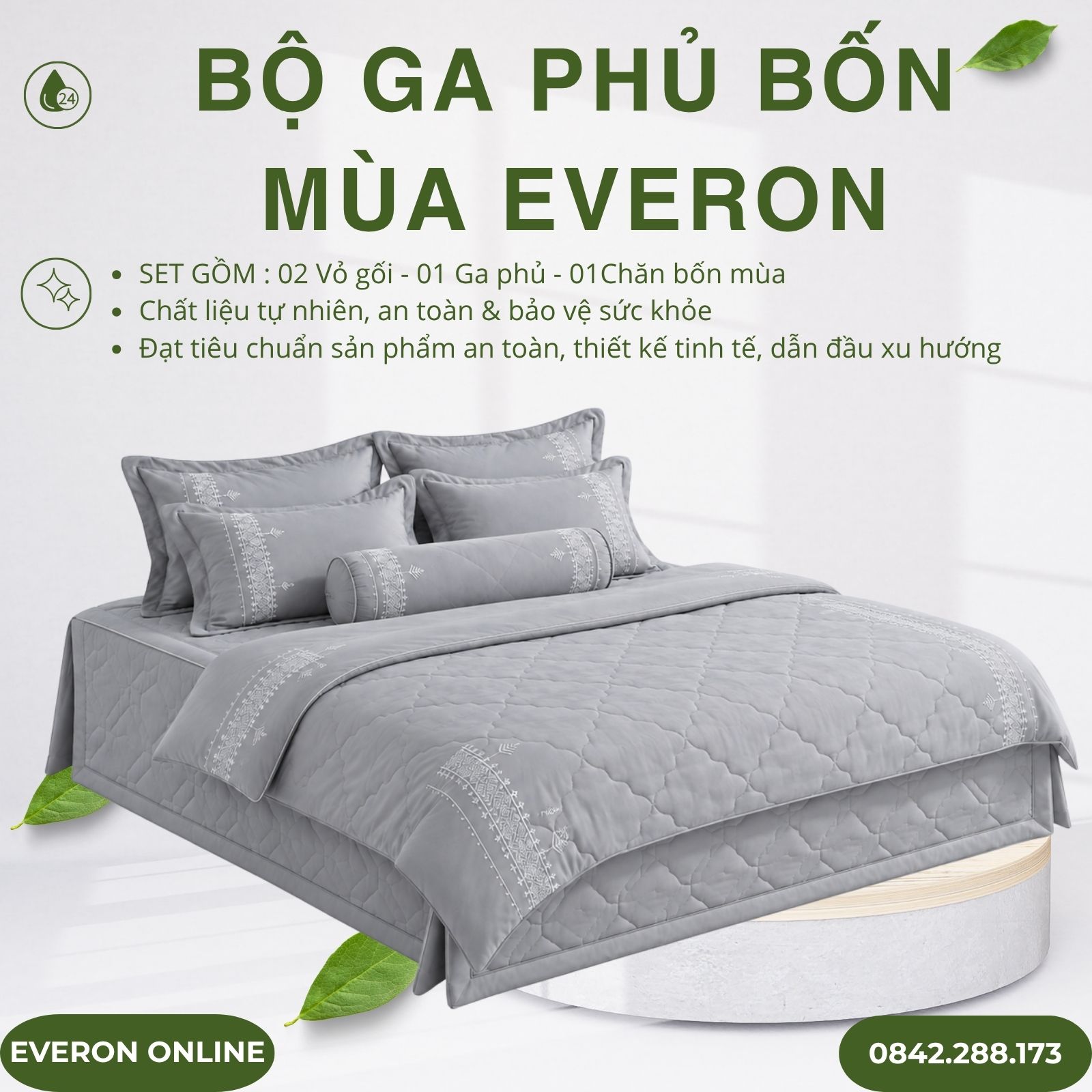 Bộ ga phủ bốn mùa Everon EST25024 Nét kiên định Tencel BST Khu vườn tinh hoa Bộ ga phủ bốn mùa Everon EST25024 Nét kiên định Tencel BST Khu vườn tinh hoa