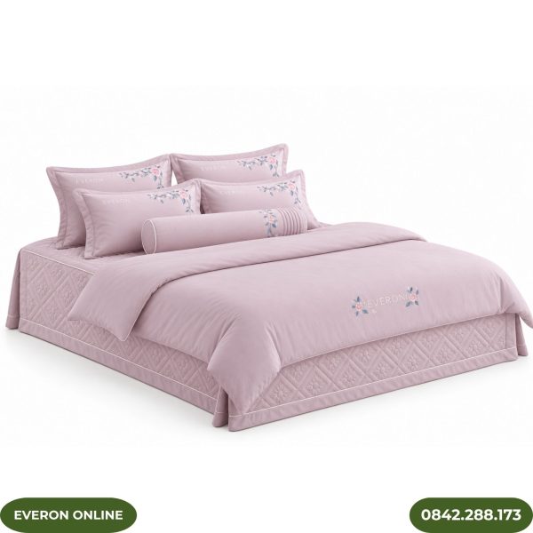Bộ ga phủ bốn mùa Everon ESTC26003 Mẫu đơn tím Tencel Blend