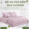 Bộ ga phủ bốn mùa Everon ESTC26003 Mẫu đơn tím Tencel Blend BST Đơm hoa