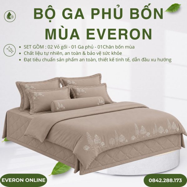 Bộ ga phủ bốn mùa Everon ESTC27006 Pine Tencel Blend BST Những mảnh êm
