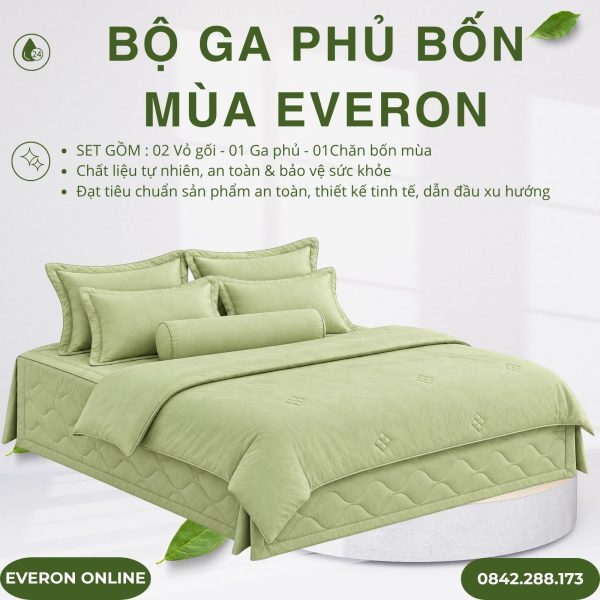 Bộ ga phủ bốn mùa Everon ESTJ27017 Art Decor Tencel Jacquard BST Những mảnh êm