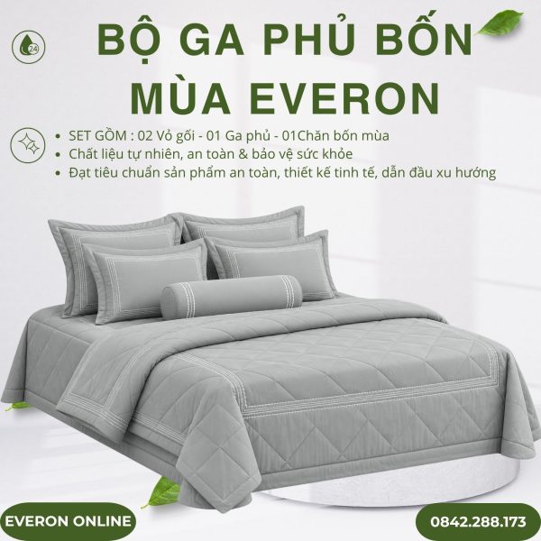 Bộ ga phủ bốn mùa Everon ESTMC27002 Espirit Modal Cotton BST Những mảnh êm