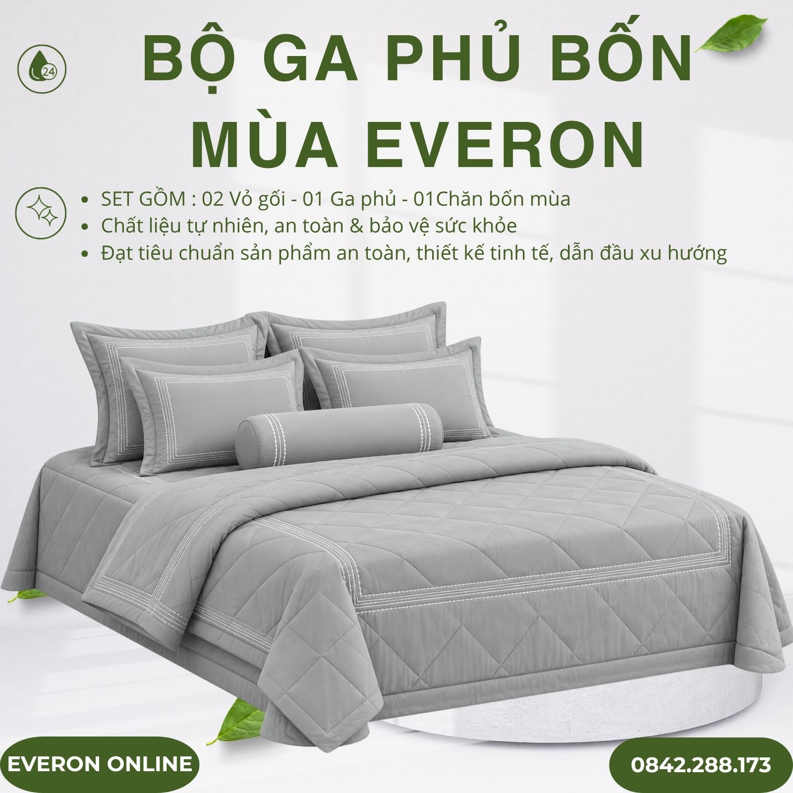 Bộ ga phủ bốn mùa Everon ESTMC27002 Espirit Modal Cotton BST Những mảnh êm Bộ ga phủ bốn mùa Everon ESTMC27002 Espirit Modal Cotton BST Những mảnh êm