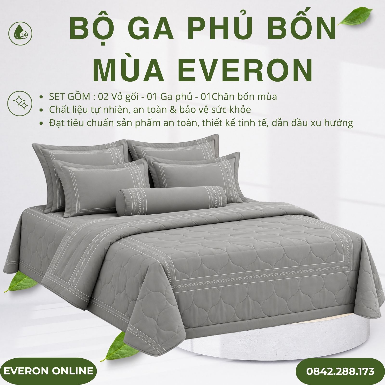 Bộ ga phủ bốn mùa Everon ESTMC27012 Pinnate Tencel Modal Cotton BST Những mảnh êm Bộ ga phủ bốn mùa Everon ESTMC27012 Pinnate Tencel Modal Cotton BST Những mảnh êm