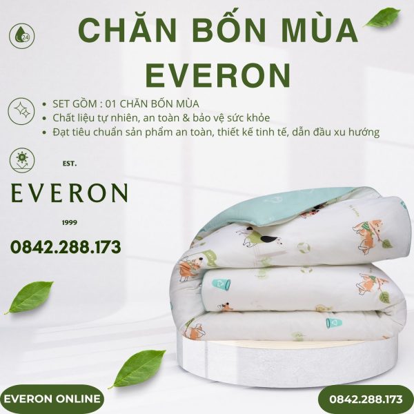 Chăn bốn mùa Everon CPC25201 Cún thân thiện Cotton BST Cutie