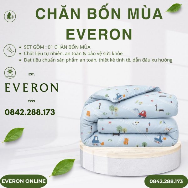 Chăn bốn mùa Everon CPM27202 Track & Tail Cotton Sateen BST Cutie