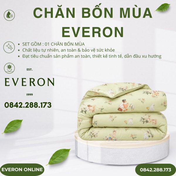 Chăn bốn mùa Everon CPT26202 Khu rừng cổ tích Tencel BST Cutie (1)