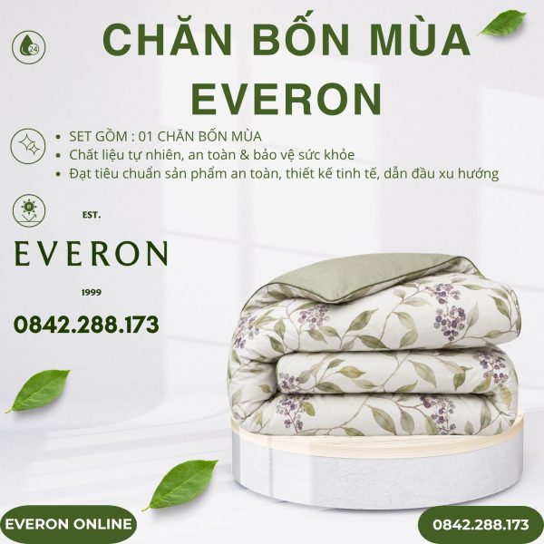 Chăn bốn mùa Everon EPC26013 Mùa quả dại Cotton BST Đơm hoa