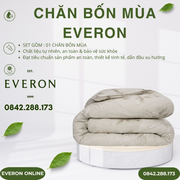 Chăn bốn mùa Everon EPM25028 đích đến hạnh phúc Modal Cotton BST Khu vườn tinh hoa