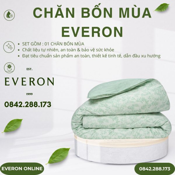 Chăn bốn mùa Everon EPM25031 lá thạch thảo Modal Cotton BST Ever-on