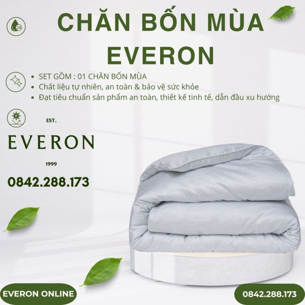 Chăn bốn mùa Everon EPTC25037 kỷ hà xám Tencel Blend BST Ever-on