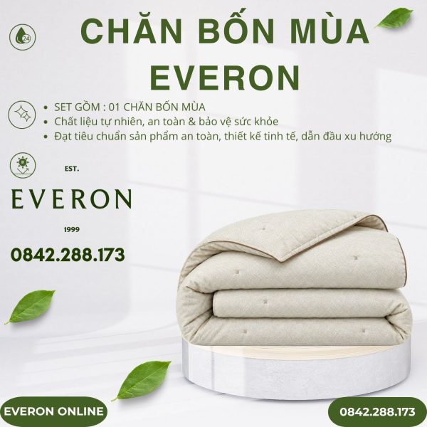 Chăn bốn mùa Everon EPTC27033 Rustic Tencel Blend BST Những mảnh êm