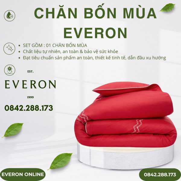 Chăn bốn mùa Everon ESM25019 yêu nồng nhiệt BST Khu vườn tinh hoa