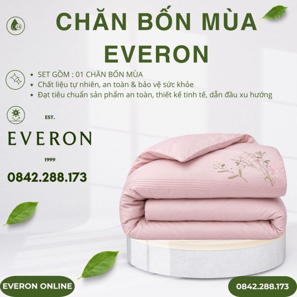 Chăn bốn mùa Everon ESM26004 Đồng ca hoa cỏ Modal BST Đơm hoa