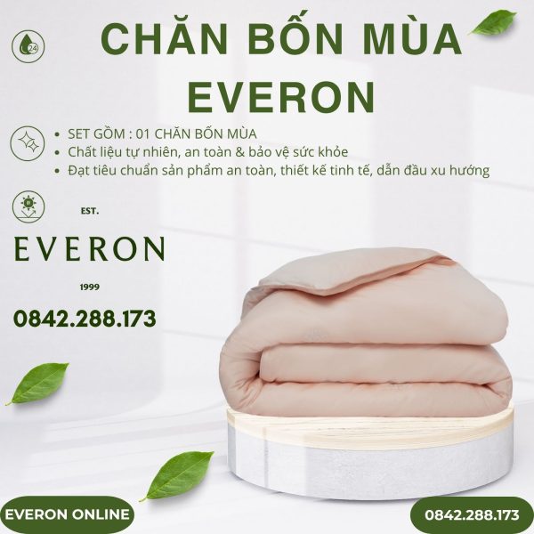 Chăn bốn mùa Everon EST25022 Khóm hoa rung động Tencel BST Khu vườn tinh hoa