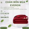 Chăn bốn mùa Everon ESTC26007 Cẩm chướng đỏ Tencel Blend BST Đơm hoa