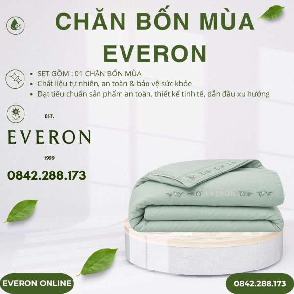 Chăn bốn mùa Everon ESTMC26001 Ngọc thanh liễu BST Đơm hoa