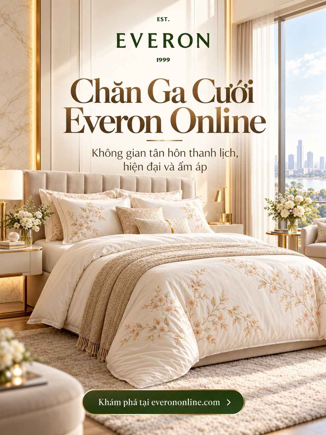 Chăn ga cưới Everon Online – Chọn bộ đẹp cho phòng tân hôn