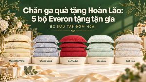 Chăn ga quà tặng Hoàn Lão 5 bộ Everon tặng tân gia