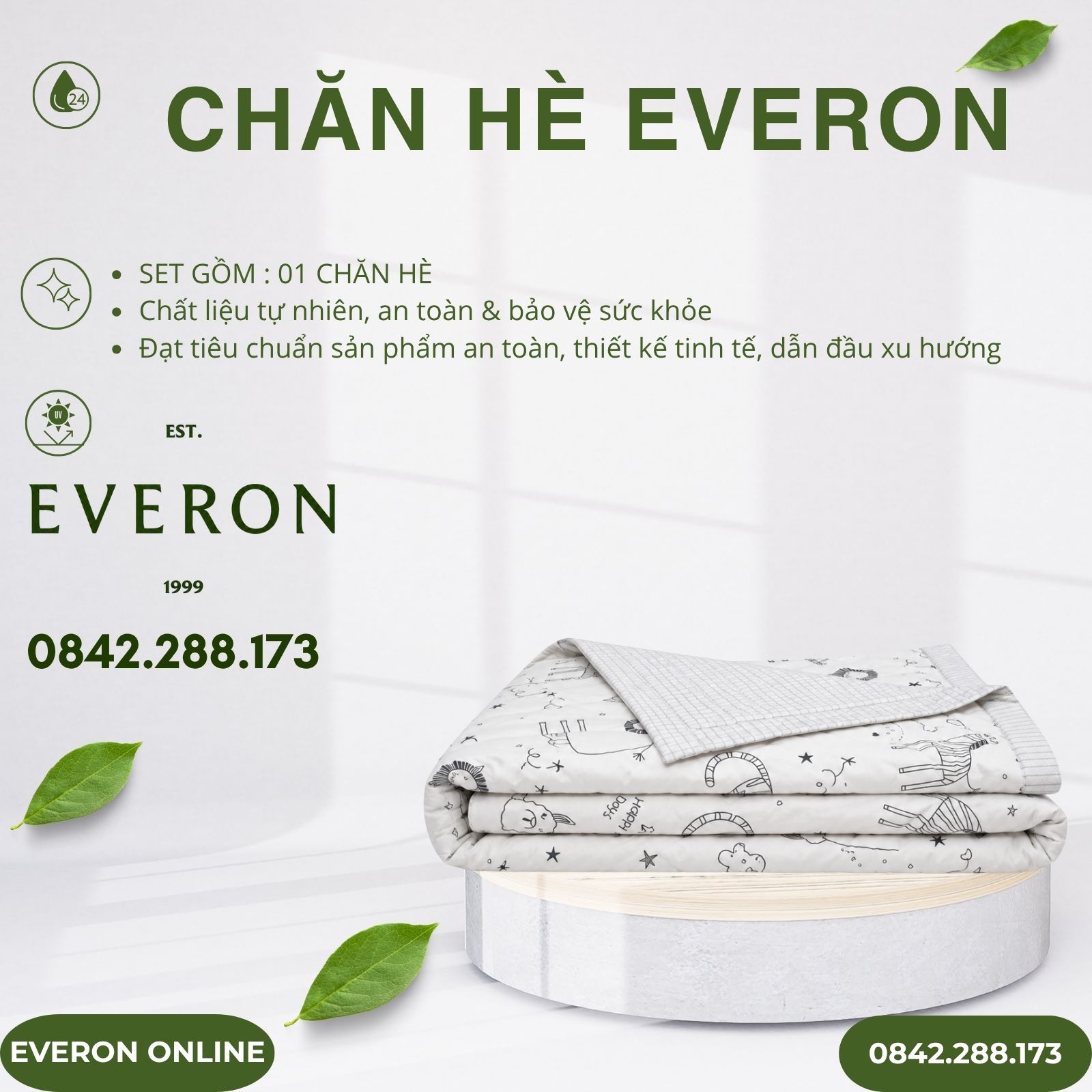 Chăn hè Everon CPC25204 vườn thú tinh nghịch Cotton BST Cutie Chăn hè Everon CPC25204 vườn thú tinh nghịch Cotton BST Cutie