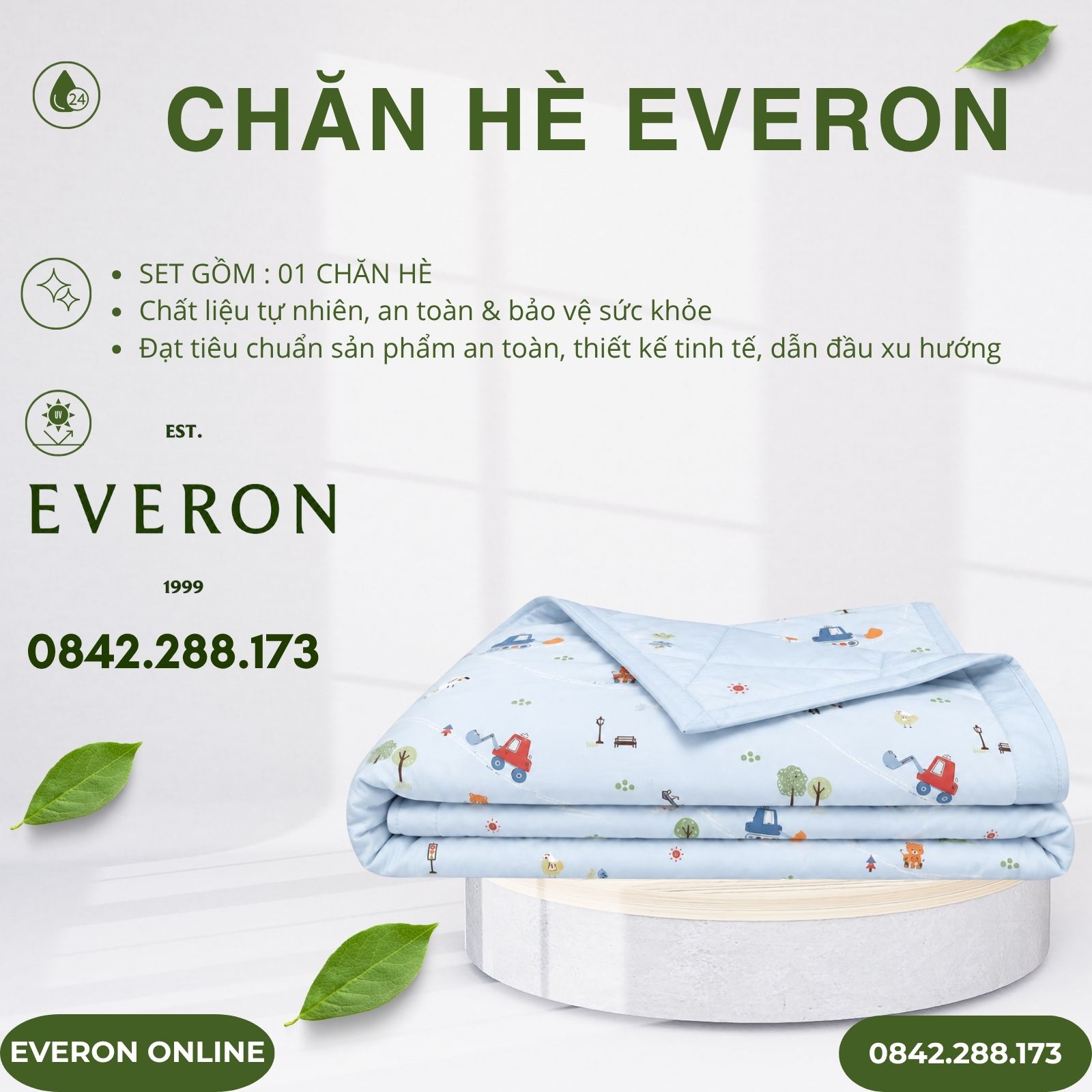 Chăn hè Everon CPM27202 Track & Tail Cotton Sateen BST Cutie Chăn hè Everon CPM27202 Track & Tail Cotton Sateen BST Cutie