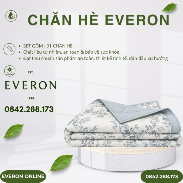 Chăn hè Everon EPC26012 vườn cổ điển Cotton BST Đơm hoa