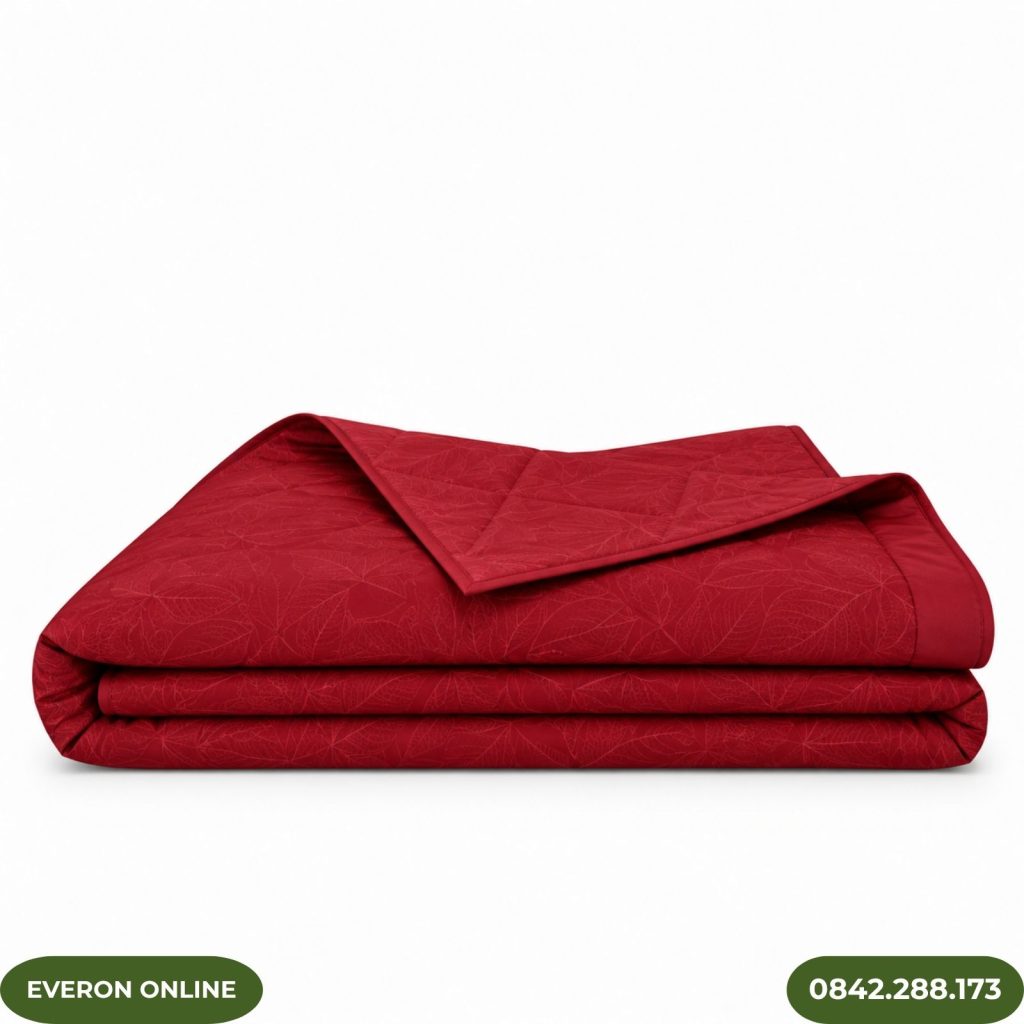 Chăn hè Everon EPC26016 lá thu đỏ BST Đơm Hoa