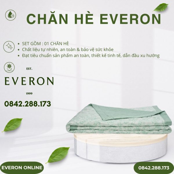 Chăn hè Everon EPM25031 lá thạch thảo Modal Cotton BST Ever-on