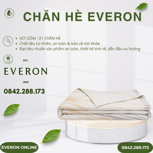 Chăn hè Everon EPT25029 hồ sâu sắc Tencel BST Khu vườn tinh hoa