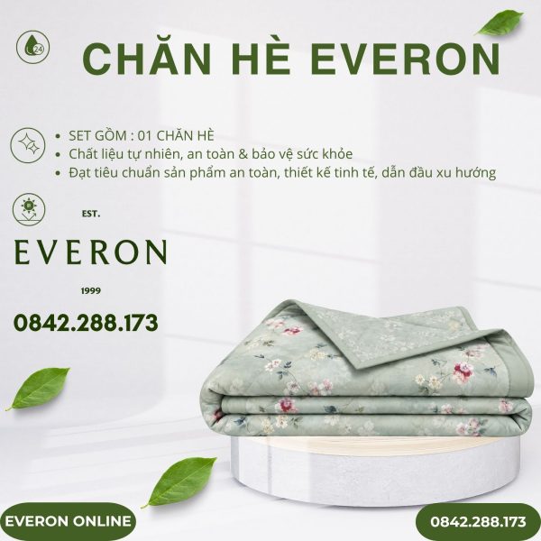 Chăn hè Everon EPTC26011 thu thiên thanh Tencel BST Đơm hoa