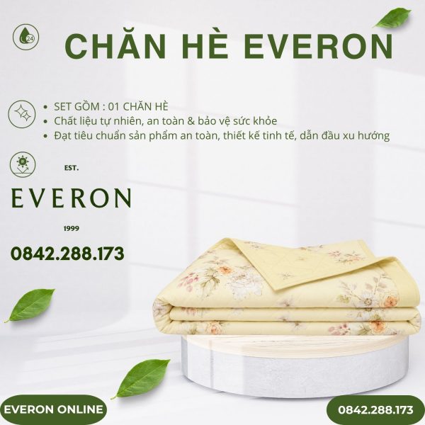 Chăn hè Everon EPTC26018 muôn hoa vàng Tencel Blend BST Đơm hoa
