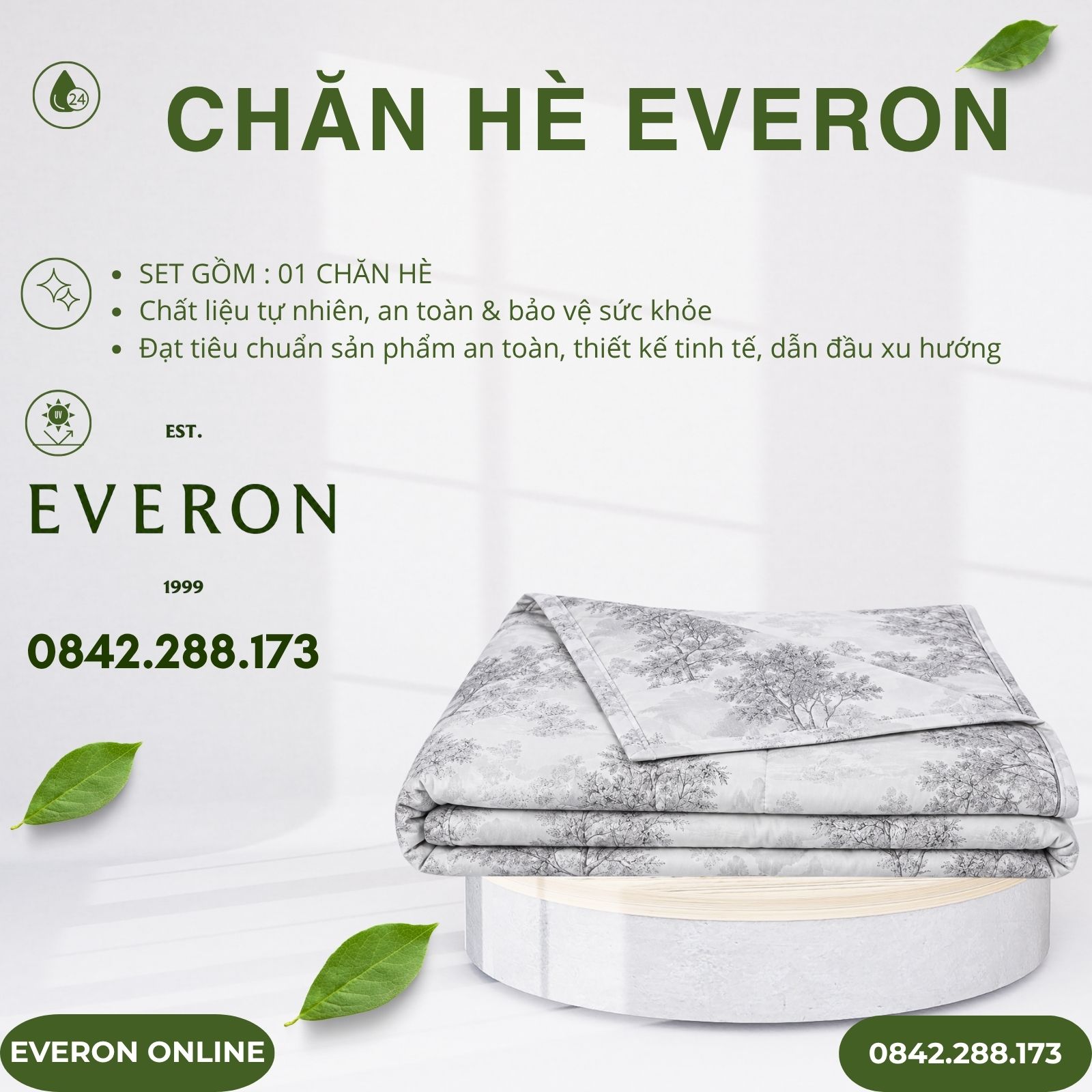 Chăn hè Everon EPTC27023 Toile De Jouy Tencel Blend BST Những mảnh êm Chăn hè Everon EPTC27023 Toile De Jouy Tencel Blend BST Những mảnh êm