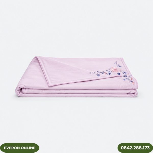 Chăn hè Everon ESTC26003 Mẫu đơn tím BST Đơm Hoa